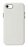 iPhone 7 / 8 Metal Tuşlu Beyaz Deri Kılıf