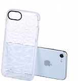 iPhone 7 / 8 Prizma Şeffaf Beyaz Silikon Kılıf