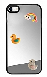 iPhone 7 / 8 Renkli Ördek Figürlü Aynalı Silver Rubber Kılıf