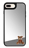 iPhone 7 Plus / 8 Plus Ayıcık Figürlü Aynalı Silver Rubber Kılıf