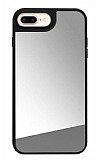 iPhone 7 Plus / 8 Plus Aynal Silver Silikon Kenarl Rubber Klf