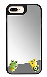 iPhone 7 Plus / 8 Plus Kurbağa Figürlü Aynalı Silver Rubber Kılıf