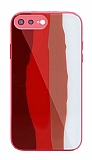 iPhone 7 Plus / 8 Plus Rainbow Glass Bordo Silikon Kılıf