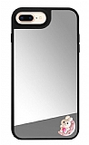 iPhone 7 Plus / 8 Plus Sevimli Tavşan Figürlü Aynalı Silver Rubber Kılıf