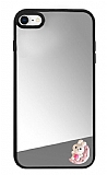 iPhone SE 2020 Sevimli Tavan Figrl Aynal Silver Rubber Klf