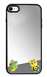 iPhone SE 2022 Kurbağa Figürlü Aynalı Silver Rubber Kılıf