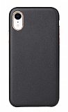 iPhone XR Metal Tuşlu Siyah Deri Kılıf