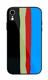 iPhone XR Rainbow Glass Mavi Silikon Kılıf