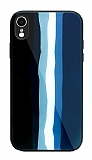 iPhone XR Rainbow Glass Lacivert Silikon Kılıf