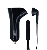 Joyroom Çift USB Girişli Araç Siyah Şarj Aleti ve Kulakiçi Kulaklık Seti
