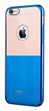 Joyroom iPhone 6 Plus / 6S Plus Metalik Mavi Şeffaf Rubber Kılıf
