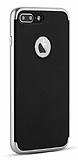 Joyroom iPhone 7 Plus Silver Kenarlı Karbon Silikon Kılıf