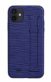 Kajsa Hand Strap iPhone 12 / 12 Pro Mavi Silikon Kılıf