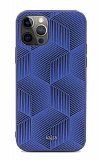 Kajsa iPhone 12 / 12 Pro 6.1 inç Splendid 3D Cube Mavi Rubber Kılıf