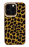 Kajsa iPhone 13 Pro Glamorous Leopar Sarı Rubber Kılıf