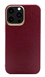 Kajsa Luxe iPhone 13 Pro Gerçek Kırmızı Deri Kılıf