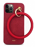 Kajsa iPhone 12 Pro Max 6.7 inç Splendid Morandi Ring Kırmızı Rubber Kılıf