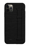 Kajsa Hand Strap iPhone 12 Pro Max Siyah Silikon Kılıf