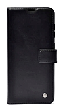 Kar Deluxe Samsung Galaxy A02S Czdanl Yan Kapakl Siyah Deri Klf