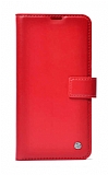 Kar Deluxe Samsung Galaxy A03 Cüzdanlı Yan Kapaklı Kırmızı Deri Kılıf