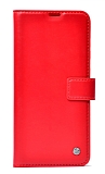 Kar Deluxe Samsung Galaxy A24 Kapaklı Cüzdanlı Kırmızı Deri Kılıf