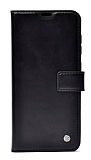 Kar Deluxe Samsung Galaxy M13 Cüzdanlı Yan Kapaklı Siyah Deri Kılıf