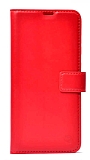 Kar Deluxe Samsung Galaxy M13 Cüzdanlı Yan Kapaklı Kırmızı Deri Kılıf