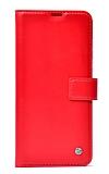 Kar Deluxe Samsung Galaxy S23 FE Kapaklı Cüzdanlı Kırmızı Deri Kılıf