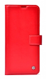 Kar Deluxe Xiaomi Redmi Note 12 4G Kapaklı Cüzdanlı Kırmızı Deri Kılıf