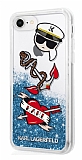 Karl Lagerfeld iPhone 7 / 8 Captain Karl Simli Mavi Silikon Kılıf