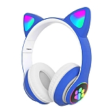 Karler Kedi Kulak Led Işıklı Kablosuz Mavi Kulaklık