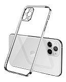 Keephone iPhone 13 Pro Max Kamera Korumalı Mat Silver Rubber Kılıf