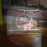 Kişiye Özel Çerçeveli Çiçek Şeffaf Tablet Standı