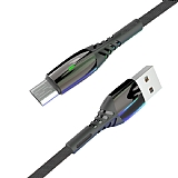 Konfulon S91 Ledli Siyah Micro USB Data Kablosu 1m