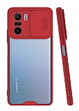 Lens Thin Xiaomi Redmi K40 Pro Kamera Korumalı Kırmızı Silikon Kılıf