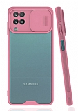 Lens Thin Samsung Galaxy A12 / M12 Kamera Korumalı Pembe Silikon Kılıf