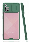 Lens Thin Samsung Galaxy A71 Kamera Korumalı Yeşil Silikon Kılıf