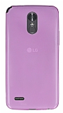 LG Stylus 3 Ultra İnce Şeffaf Pembe Silikon Kılıf