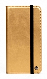 Multi iPhone 13 Cüzdanlı Yan Kapaklı Gold Deri Kılıf
