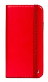 Multi iPhone 7 / 8 Cüzdanlı Yan Kapaklı Kırmızı Deri Kılıf