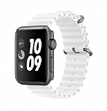 Ocean Apple Watch Beyaz Silikon Kordon (45mm)