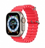 Ocean Apple Watch Ultra Kırmızı Silikon Kordon (49mm)