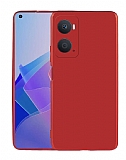 Oppo A36 Kamera Korumalı Mat Kırmızı Silikon Kılıf