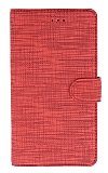 Eiroo Tabby Oppo A72 Cüzdanlı Kapaklı Kırmızı Deri Kılıf