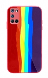 Oppo A92 Rainbow Glass Kırmızı Silikon Kılıf