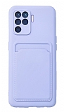 Oppo A94 Kartlıklı Kamera Korumalı Mor Kılıf