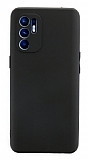 Oppo Reno6 Kamera Korumal Siyah Silikon Klf