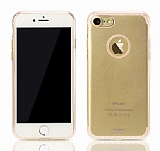 Remax Sunshine iPhone 7 Şeffaf Gold Silikon Kılıf