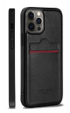 Rich Boss iPhone 11 Pro Max Kartlıklı Siyah Deri Kılıf