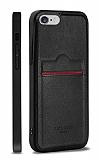 Rich Boss iPhone 6 / 6S Kartlıklı Siyah Deri Kılıf